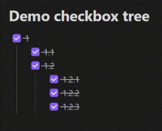 Checking the last child causes the parent to become checked. Unchecking any child unchecks the parent.